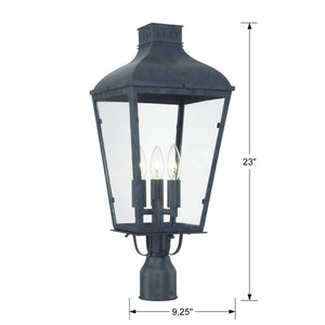 Dumont 3 Light Graphite Outdoor Post DUM-9807-GE