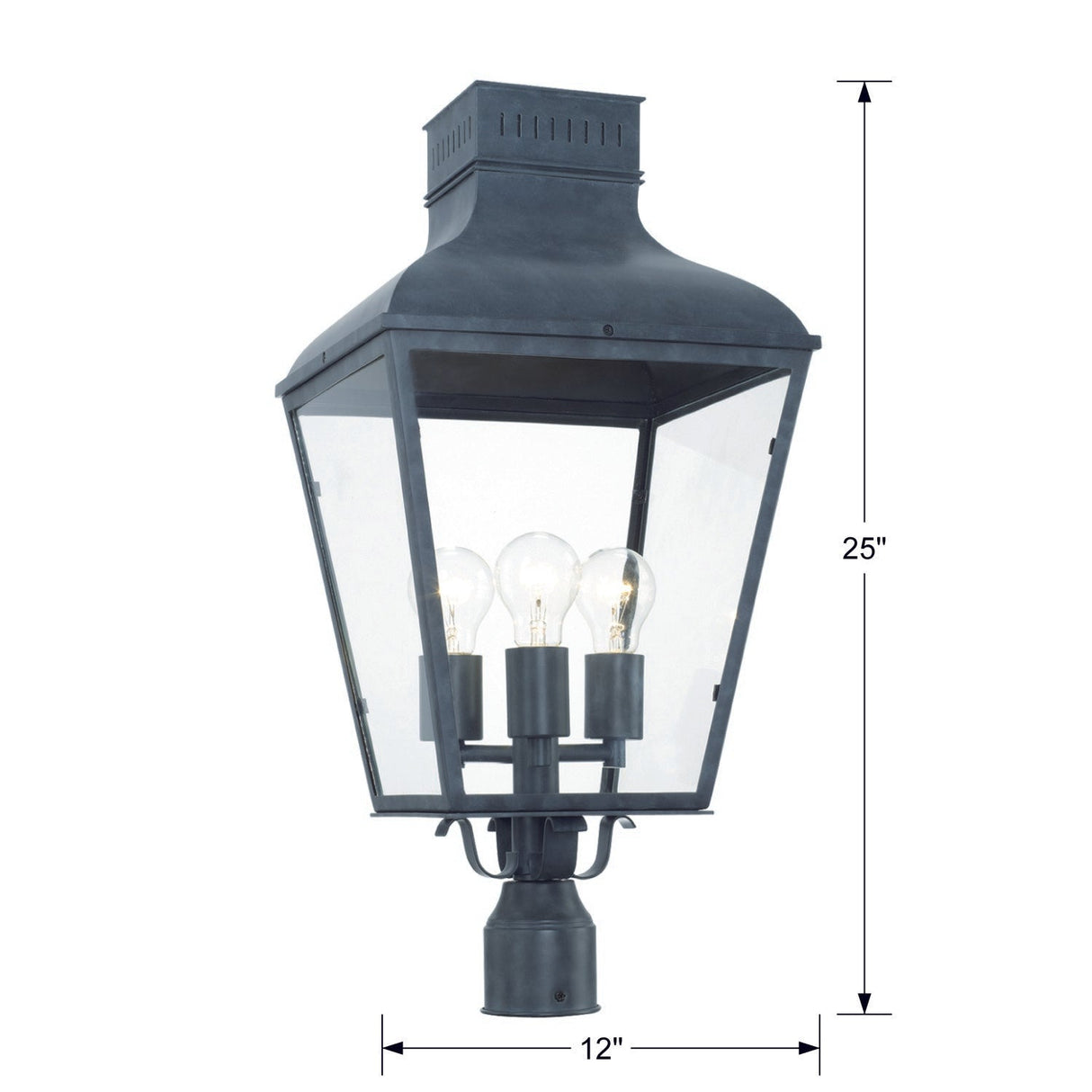 Dumont 3 Light Graphite Outdoor Post DUM-9808-GE