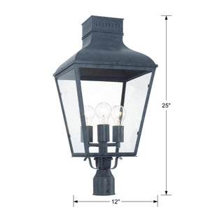 Dumont 3 Light Graphite Outdoor Post DUM-9808-GE