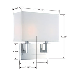 Durham 2 Light Black Forged Sconce DUR-A3542-BF