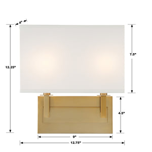 Durham 2 Light Black Forged Sconce DUR-A3542-BF