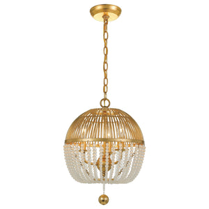 Duval 3 Light Antique Gold Mini Chandelier DUV-623-GA