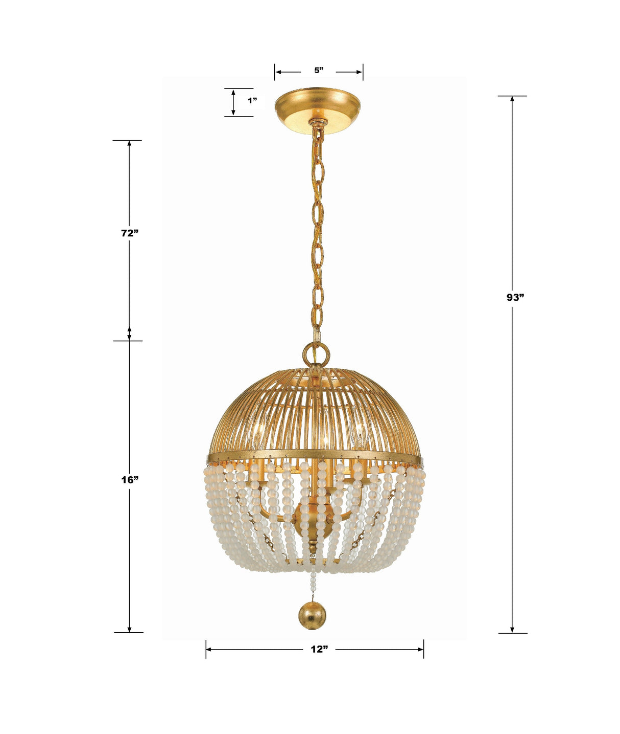 Duval 3 Light Antique Gold Mini Chandelier DUV-623-GA