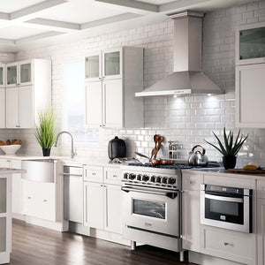 ZLINE 36 in. 4.6 cu. ft. Legacy Dual Fuel Range with Gas Cooktop and Electric Convection Oven in Stainless Steel with 6 Brass Burners (RA-BR-36)