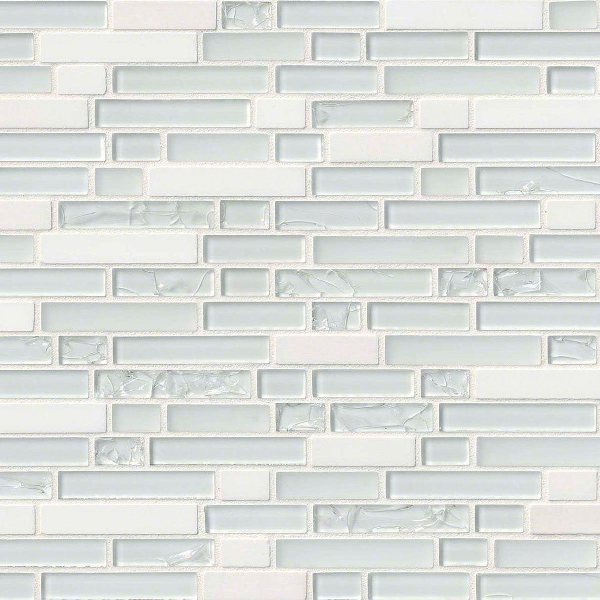 Delano blanco 11.87X11.87 glass stone mesh mounted mosaic tile SMOT-SGLS-DELBLA6MM product shot multiple tiles angle view