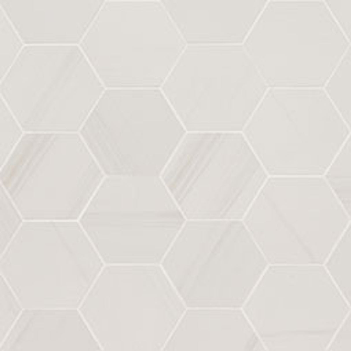 Eden Dolomite 12"x12" Matte 3" Hexagon Porcelain Mosaic Tile room shot living room television view