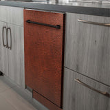ZLINE 24 in. Top Control Dishwasher with Hand-Hammered Copper Panel and Traditional Style Handle, 52dBa (DW-HH-H-24)