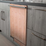 ZLINE 24 in. Top Control Dishwasher with Unfinished Wooden Panel and Modern Style Handle, 52dBa (DW-UF-24)
