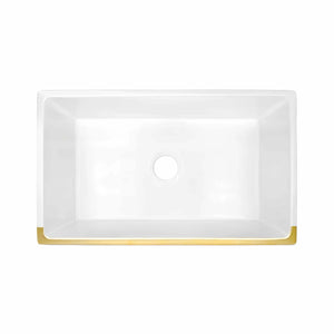 30" Gold Native Trails Precious Metals Dreamer Farmhouse Single Basin Fireclay Kitchen Sink Native Trails Dreamer Farmhouse Kitchen Sink PMK3018 (Showroom Display for Sale)