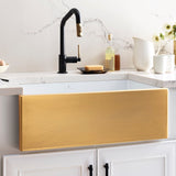 30" Gold Native Trails Precious Metals Dreamer Farmhouse Single Basin Fireclay Kitchen Sink Native Trails Dreamer Farmhouse Kitchen Sink PMK3018