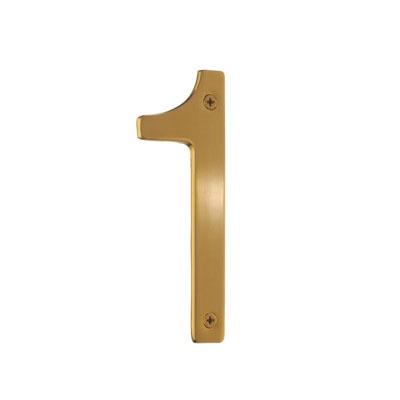Smedbo Villa House Number 1 in Brushed Brass