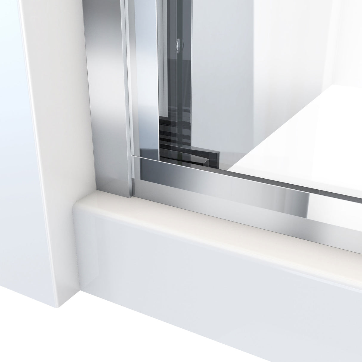 DreamLine Duet Plus 56-60 in. W x 72 in. H Semi-Frameless Bypass Sliding Shower Door in Chrome