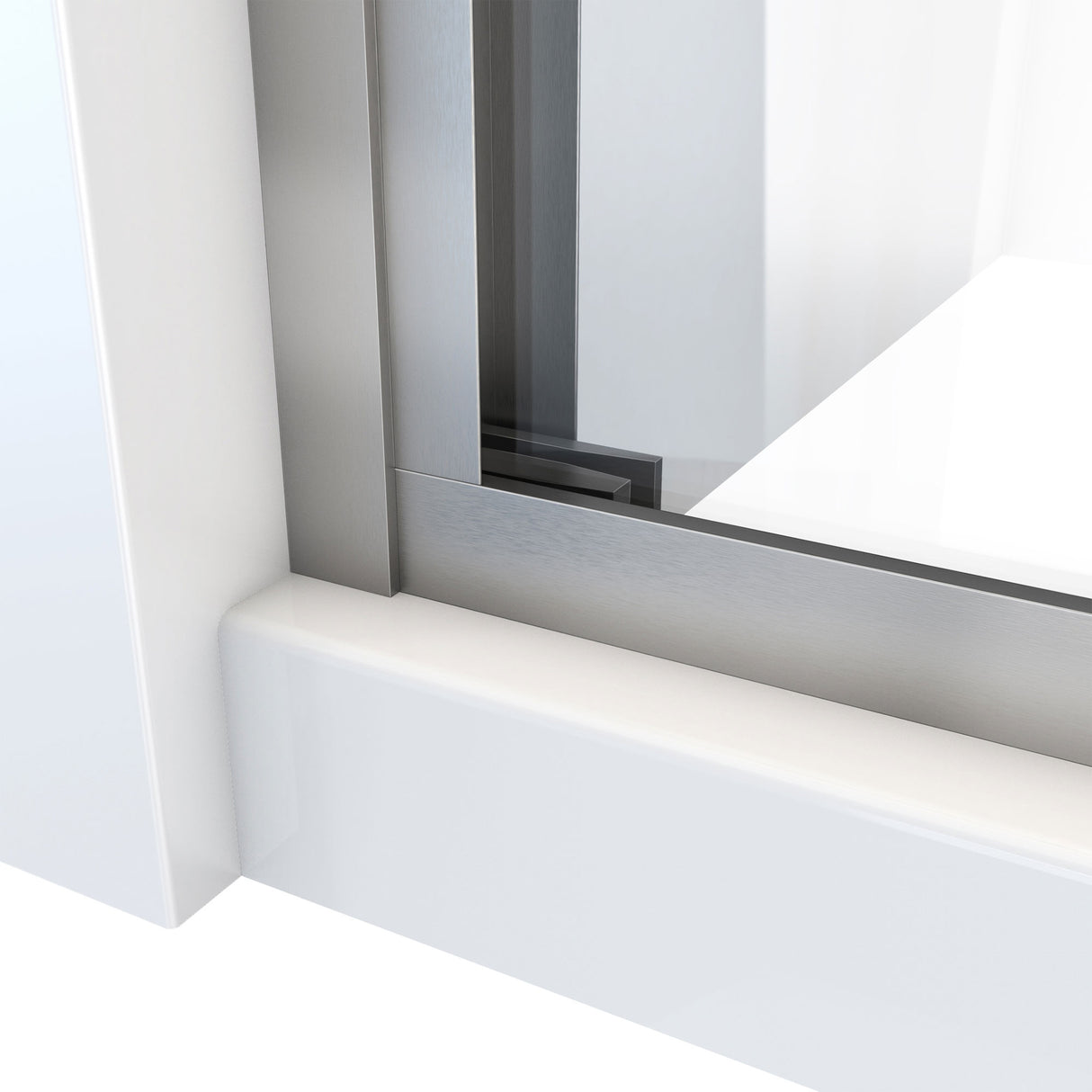 DreamLine Duet Plus 55-59 in. W x 58 in. H Semi-Frameless Bypass Sliding Tub Door in Brushed Nickel