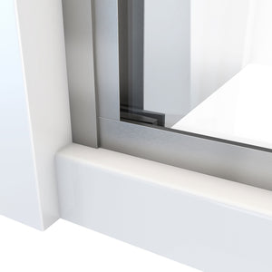 DreamLine Duet Plus 55-59 in. W x 58 in. H Semi-Frameless Bypass Sliding Tub Door in Brushed Nickel