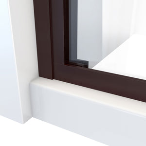 DreamLine Duet Plus 50-54 in. W x 72 in. H Semi-Frameless Bypass Sliding Shower Door in Oil Rubbed Bronze