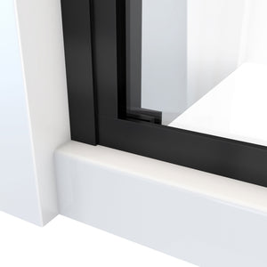 DreamLine Duet Plus 44-48 in. W x 72 in. H Semi-Frameless Bypass Sliding Shower Door in Satin Black