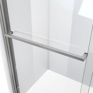 DreamLine Duet Plus 44-48 in. W x 72 in. H Semi-Frameless Bypass Sliding Shower Door in Brushed Nickel