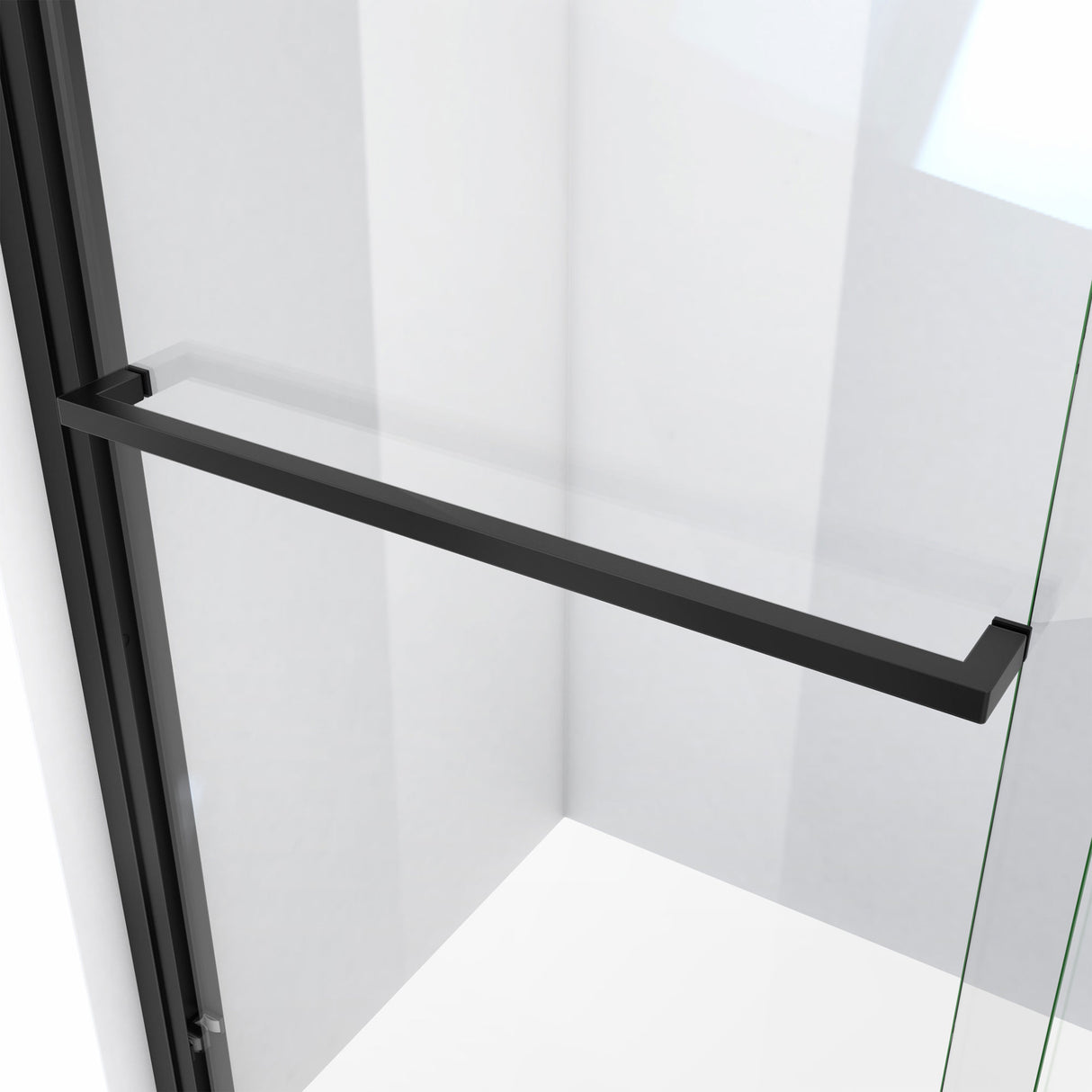 DreamLine Duet Plus 55-59 in. W x 58 in. H Semi-Frameless Bypass Sliding Tub Door in Satin Black