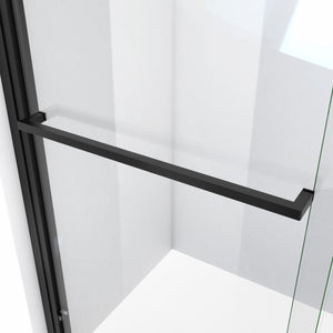 DreamLine Duet Plus 55-59 in. W x 58 in. H Semi-Frameless Bypass Sliding Tub Door in Satin Black