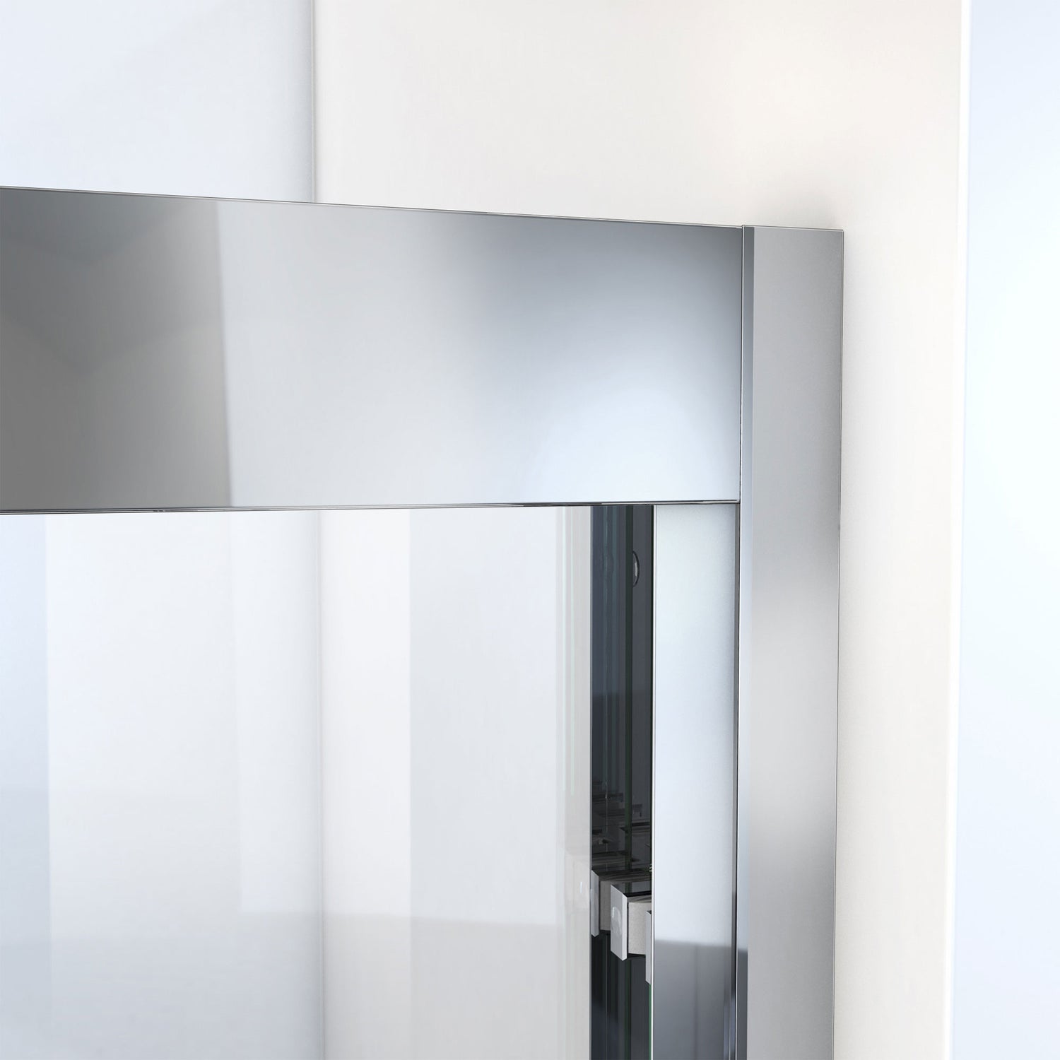 DreamLine Duet Plus 56-60 in. W x 72 in. H Semi-Frameless Bypass Sliding Shower Door in Chrome