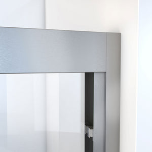 DreamLine Duet Plus 55-59 in. W x 58 in. H Semi-Frameless Bypass Sliding Tub Door in Brushed Nickel