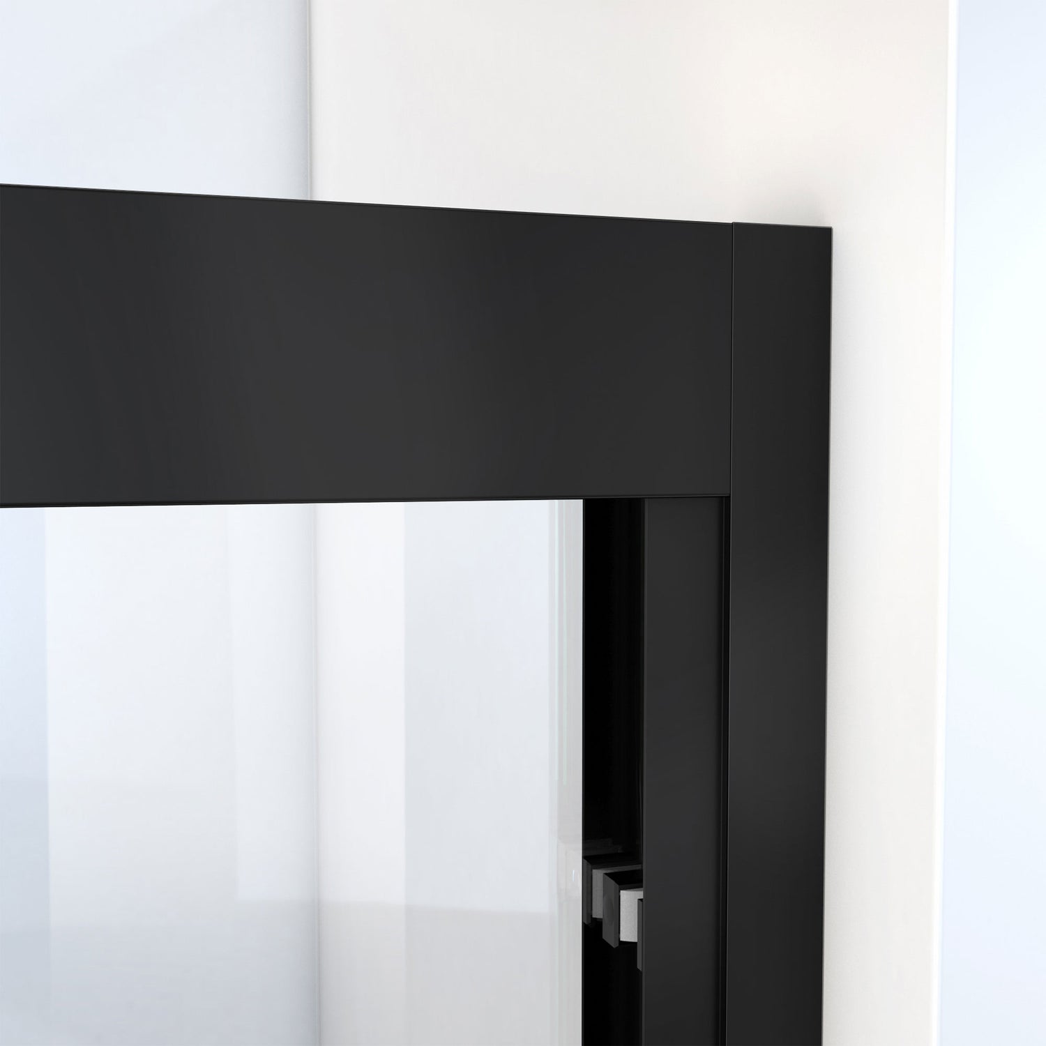 DreamLine Duet Plus 55-59 in. W x 58 in. H Semi-Frameless Bypass Sliding Tub Door in Satin Black