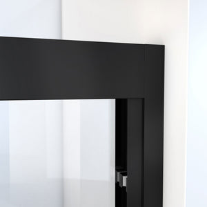 DreamLine Duet Plus 55-59 in. W x 58 in. H Semi-Frameless Bypass Sliding Tub Door in Satin Black