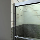 DreamLine Duet 32 in. D x 60 in. W x 74 3/4 in. H Semi-Frameless Bypass Shower Door in Chrome and Center Drain Biscuit Base