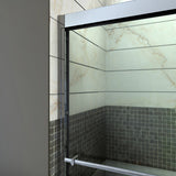 DreamLine Duet 32 in. D x 60 in. W x 74 3/4 in. H Semi-Frameless Bypass Shower Door in Chrome and Center Drain Black Base