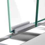 DreamLine Duet 36 in. D x 60 in. W x 74 3/4 in. H Semi-Frameless Bypass Shower Door in Brushed Nickel and Right Drain Biscuit Base