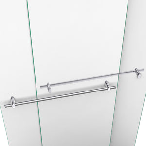 DreamLine Duet 36 in. D x 60 in. W x 74 3/4 in. H Semi-Frameless Bypass Shower Door in Chrome and Left Drain Black Base