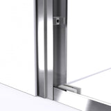 DreamLine Duet 34 in. D x 60 in. W x 74 3/4 in. H Semi-Frameless Bypass Shower Door in Chrome and Right Drain Biscuit Base