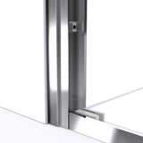DreamLine Duet 36 in. D x 48 in. W x 74 3/4 in. H Semi-Frameless Bypass Shower Door in Chrome and Center Drain Black Base
