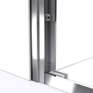 DreamLine Duet 30 in. D x 60 in. W x 74 3/4 in. H Semi-Frameless Bypass Shower Door in Chrome and Left Drain Black Base