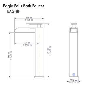 ZLINE Eagle Falls Waterfall Vessel Sink Single Handle Bath Faucet in Brushed Nickel (EAG-BF-BN)