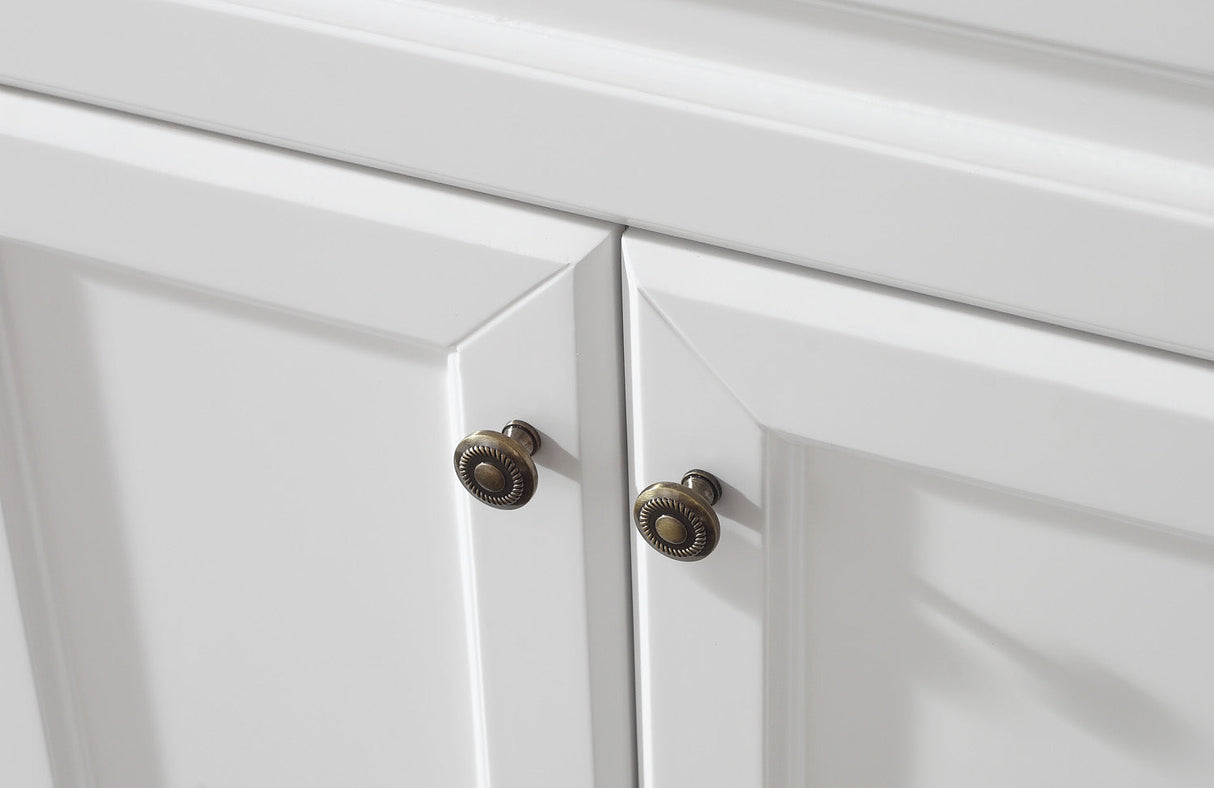 Virtu USA Talisa 60" Double Bath Vanity with White Marble Top and Round Sinks with Brushed Nickel Faucets with Matching Mirror