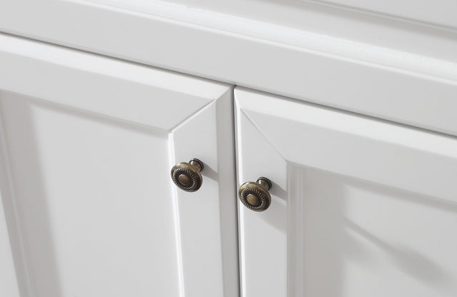 Virtu USA Talisa 60" Double Bath Vanity with White Marble Top and Round Sinks with Brushed Nickel Faucets with Matching Mirror