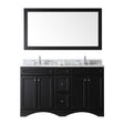 Virtu USA Talisa 60" Double Bath Vanity with Marble Top and Square Sink with Mirror - Luxe Bathroom Vanities