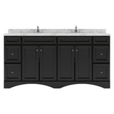 Virtu USA Talisa 72" Double Bath Vanity with White Quartz Top and Round Sinks with Matching Mirror