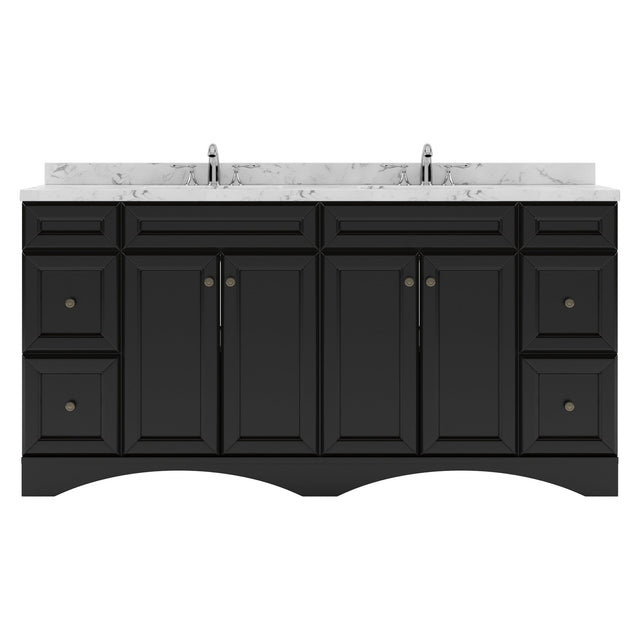 Virtu USA Talisa 72" Double Bath Vanity in White with White Quartz Top and Round Sinks - Luxe Bathroom Vanities