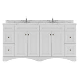 Virtu USA Talisa 72" Double Bath Vanity with White Quartz Top and Round Sinks with Matching Mirror