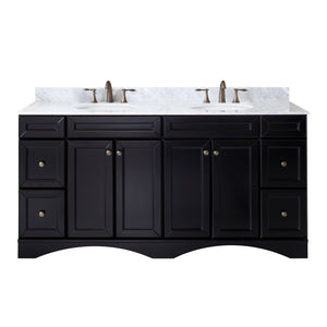 Virtu USA Talisa 72" Double Bath Vanity in Espresso with Marble Top and Round Sink with Brushed Nickel Faucet - Luxe Bathroom Vanities Luxury Bathroom Fixtures Bathroom Furniture
