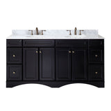 Virtu USA Talisa 72" Double Bath Vanity with Marble Top and Round Sink with Polished Chrome Faucet - Luxe Bathroom Vanities