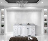 Virtu USA Talisa 72" Double Bath Vanity with White Marble Top and Round Sinks with Polished Chrome Faucets