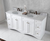 Virtu USA Talisa 72" Double Bath Vanity with White Marble Top and Round Sinks with Polished Chrome Faucets