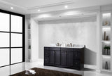 Virtu USA Talisa 72" Double Bath Vanity with White Marble Top and Square Sinks with Brushed Nickel Faucets