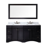 Virtu USA Talisa 72" Double Bath Vanity in Espresso with Marble Top and Square Sink with Brushed Nickel Faucet and Mirror - Luxe Bathroom Vanities Luxury Bathroom Fixtures Bathroom Furniture