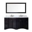 Virtu USA Talisa 72" Double Bath Vanity in Espresso with Marble Top and Square Sink with Polished Chrome Faucet and Mirror - Luxe Bathroom Vanities Luxury Bathroom Fixtures Bathroom Furniture