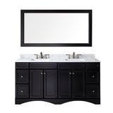 Virtu USA Talisa 72" Double Bath Vanity in Espresso with Marble Top and Square Sink with Polished Chrome Faucet and Mirror - Luxe Bathroom Vanities Luxury Bathroom Fixtures Bathroom Furniture