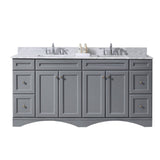 Virtu USA Talisa 72" Double Bath Vanity with Marble Top and Square Sink with Brushed Nickel Faucet - Luxe Bathroom Vanities